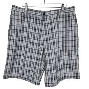 Adidas Athletic Golf Hiking Camping Active Wear Gray Plaid Men's Shorts 40